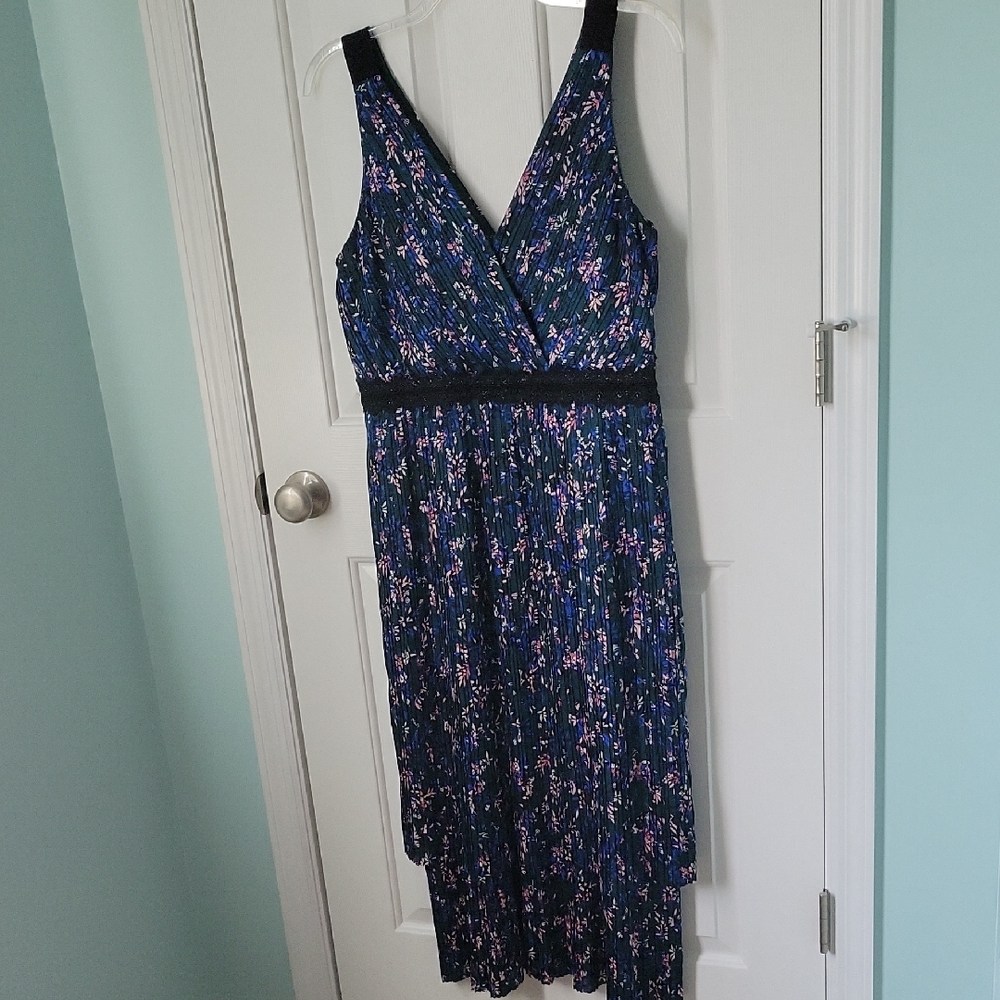 Banana Republic Sleeveless V-Neck Sundress Pink and Green